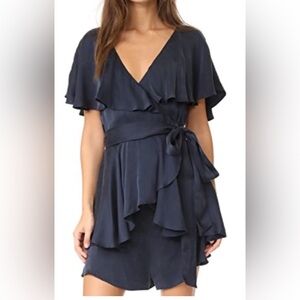 Zimmermann deep blue wrap dress romper